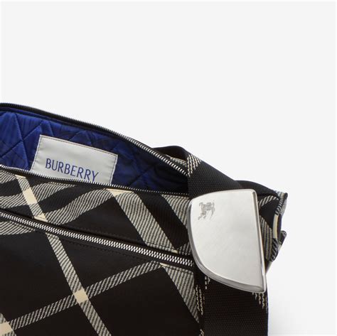 burberry knight check messenger|Large Shield Messenger Bag in Black .